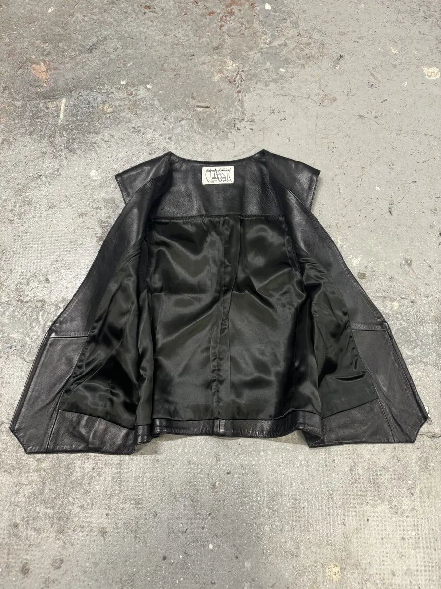 AW1986 Claude Montana pour Ideal Cuir French Leather Vest RQjWrCF 5