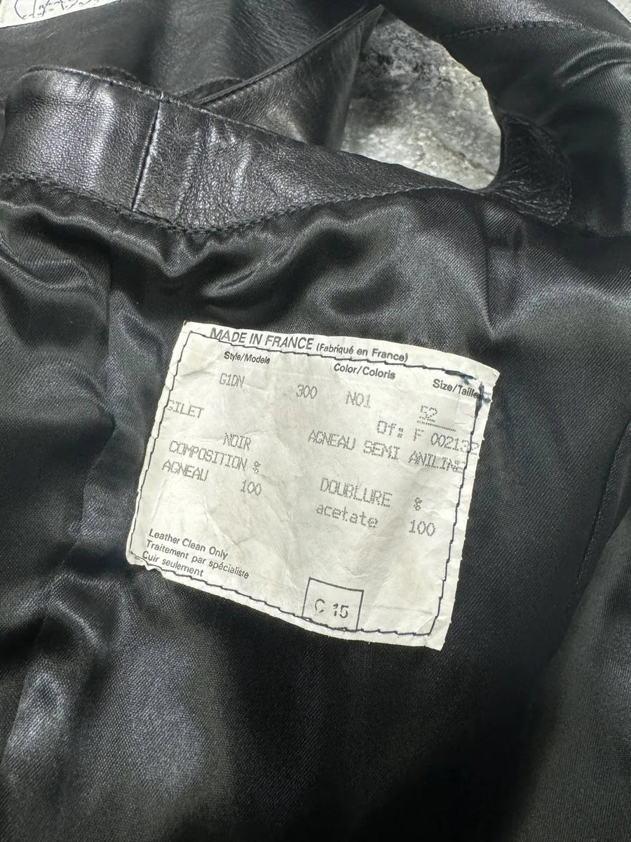 AW1986 Claude Montana pour Ideal Cuir French Leather Vest RQjWrCF 7