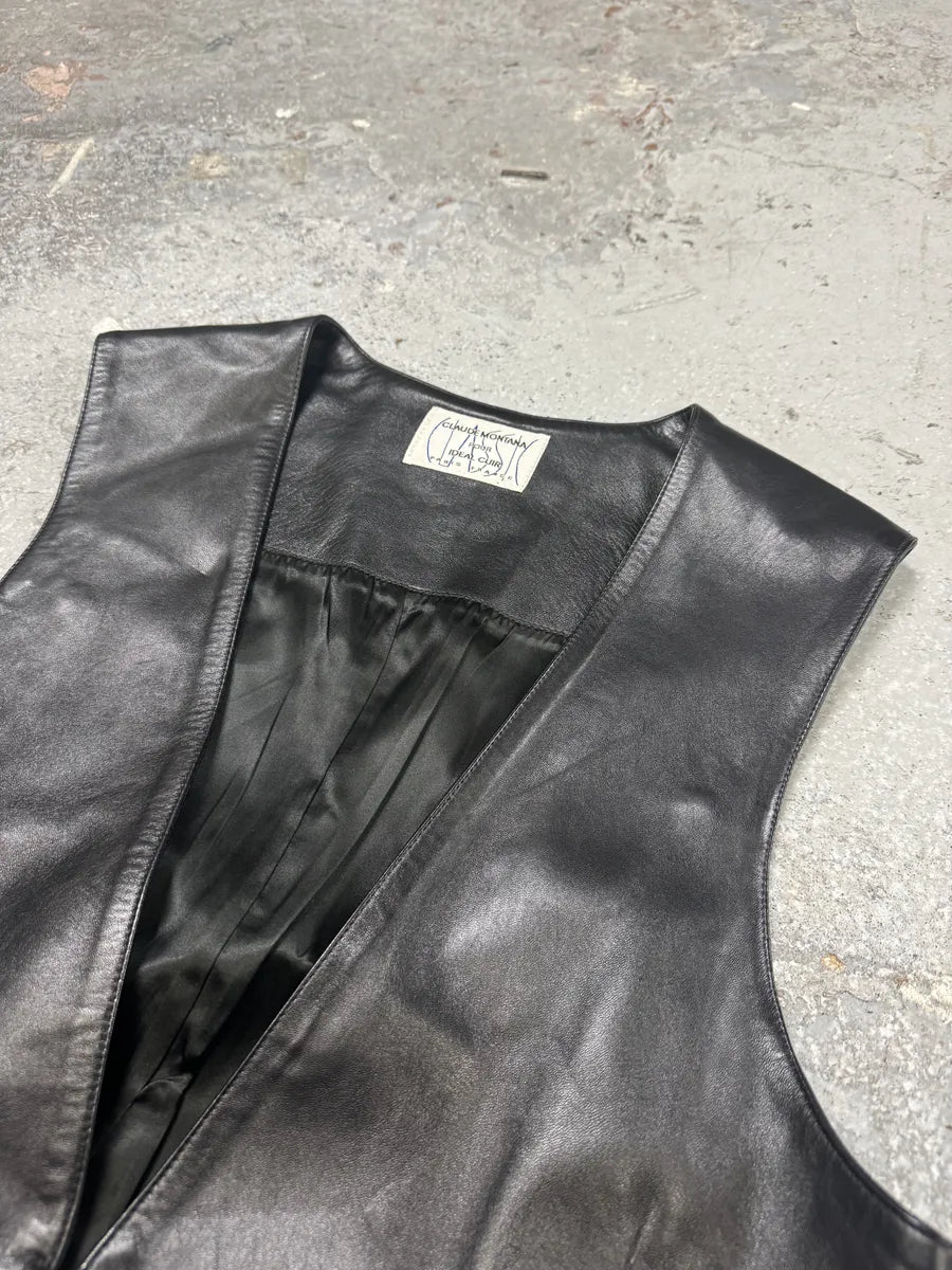 AW1986 Claude Montana pour Ideal Cuir French Leather Vest RQjWrCF 8