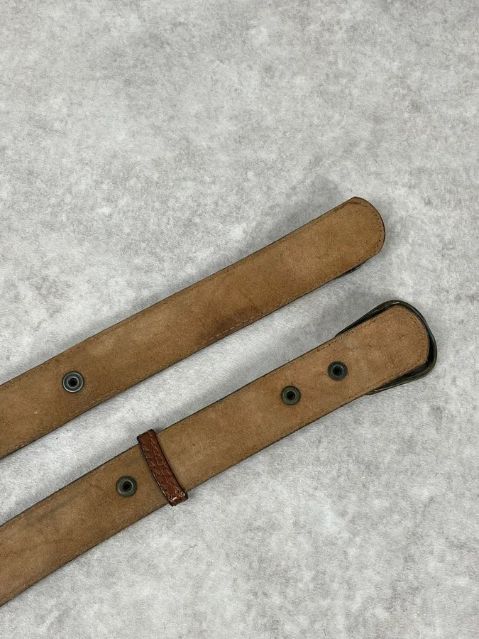 AW1986 Giorgio Armani Brown Leather Belt RCCFDXi 5