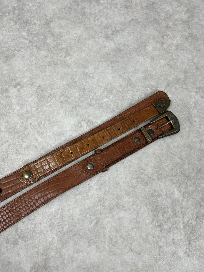 AW1986 Giorgio Armani Brown Leather Belt RCCFDXi 3