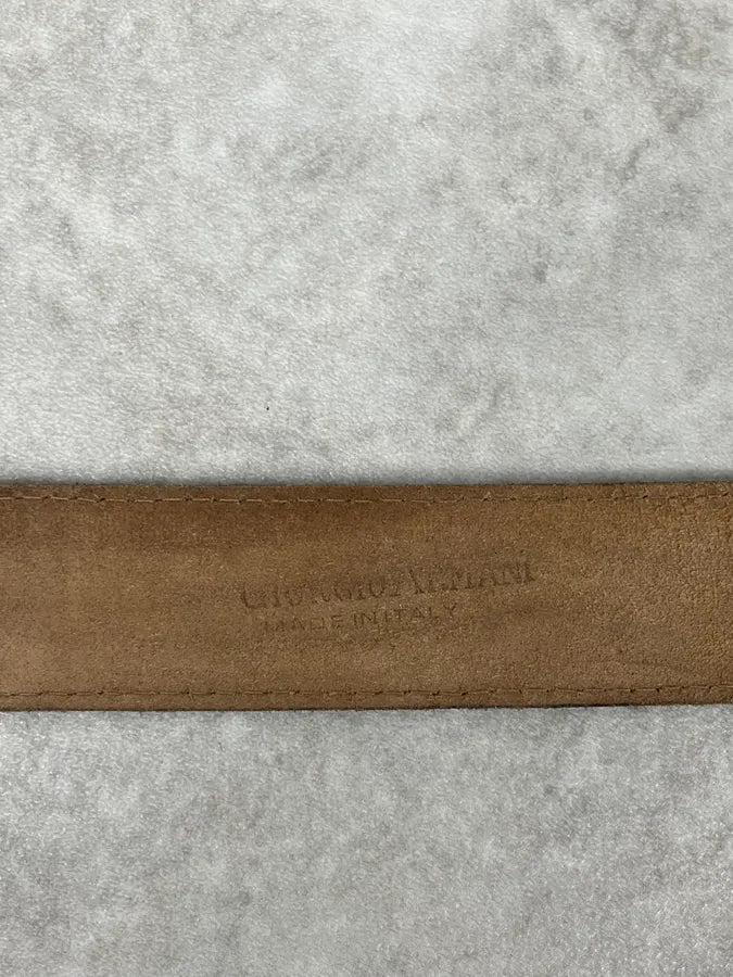 AW1986 Giorgio Armani Brown Leather Belt RCCFDXi 6