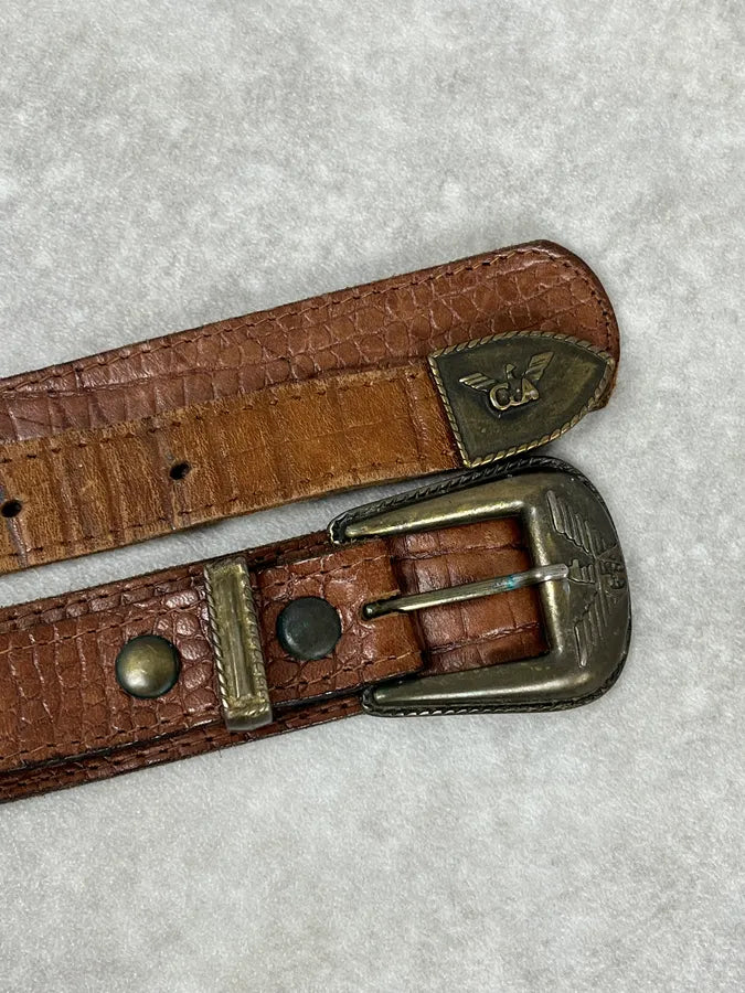AW1986 Giorgio Armani Brown Leather Belt RCCFDXi 4