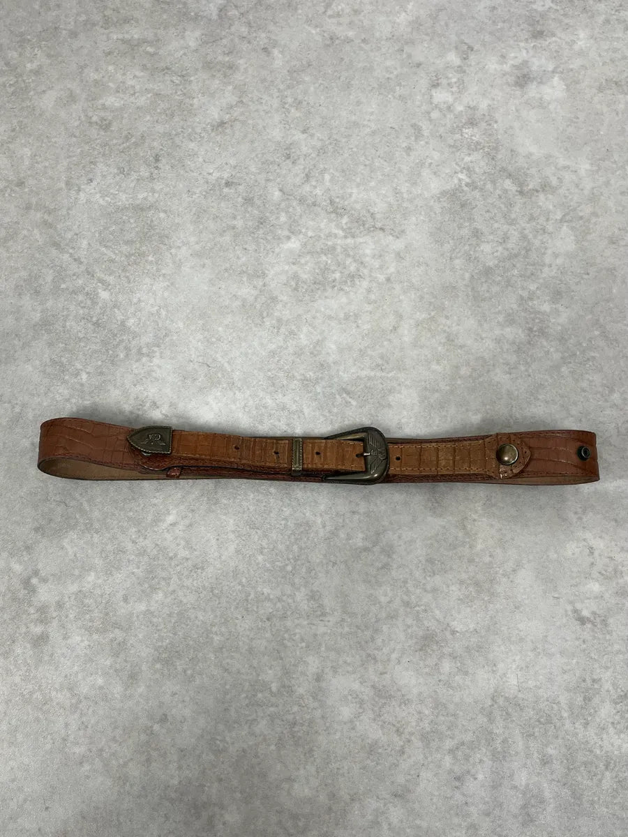 AW1986 Giorgio Armani Brown Leather Belt RCCFDXi 2