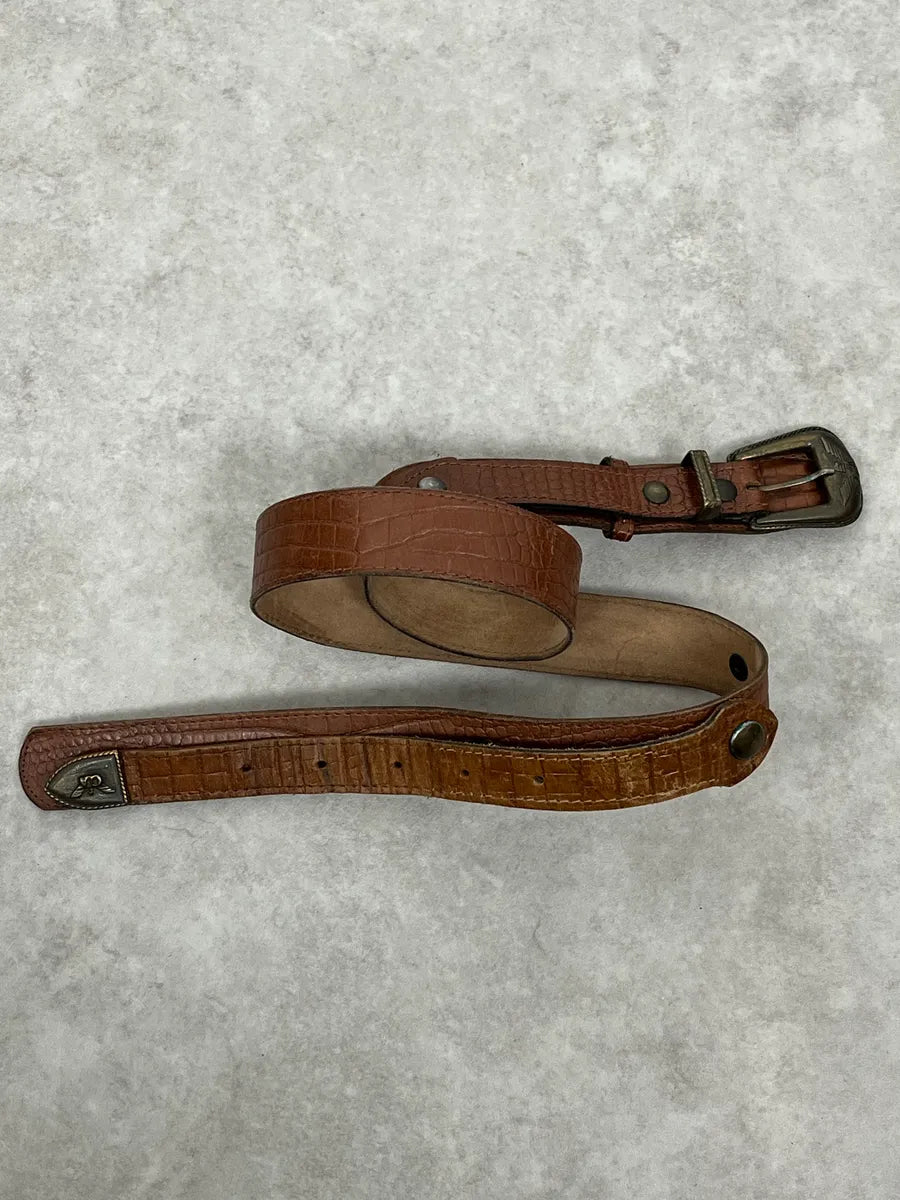 AW1986 Giorgio Armani Brown Leather Belt RCCFDXi 1