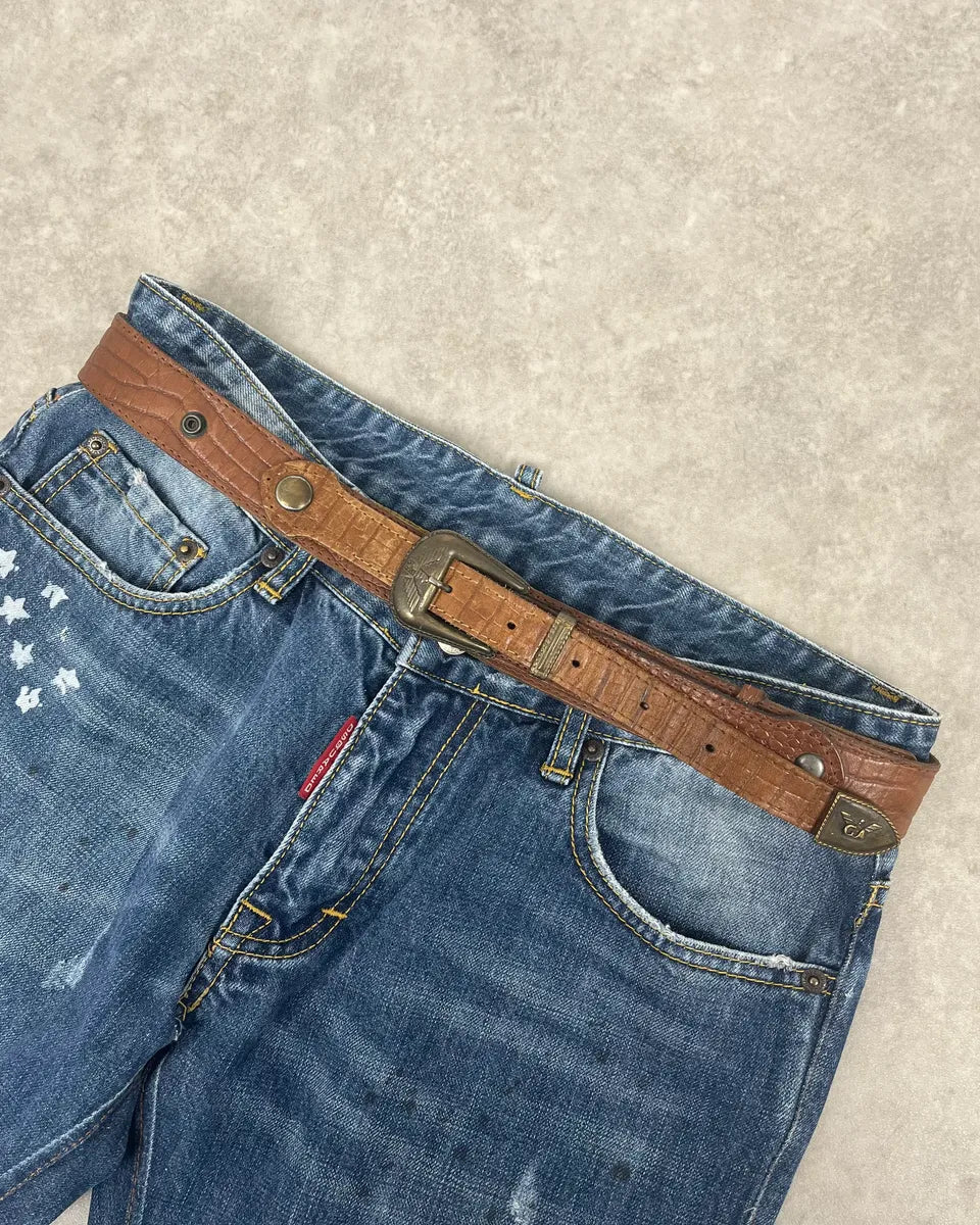 AW1986 Giorgio Armani Brown Leather Belt RCCFDXi 0