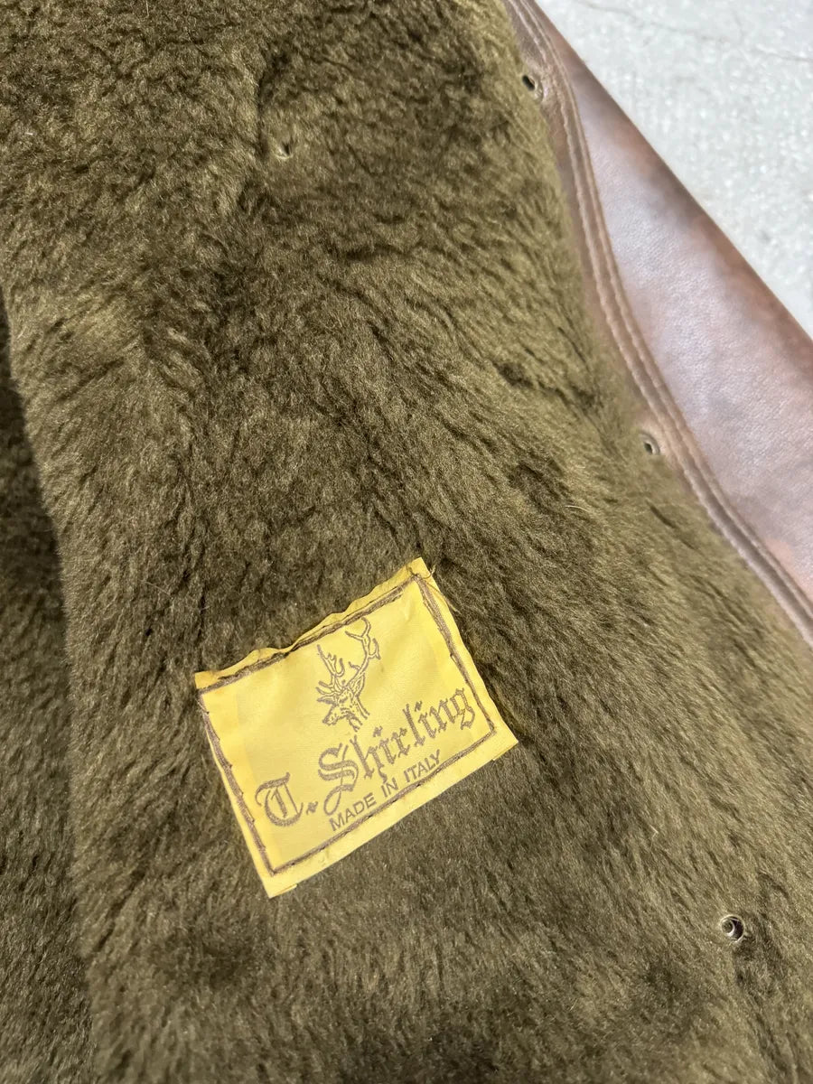 AW1986 Giorgio Armani Brown Shearling Leather Jacket (M) 10