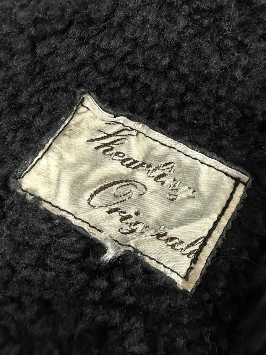 AW1987 Valentino Black Eroded Shearling Leather Jacket ziaOMxZ 5