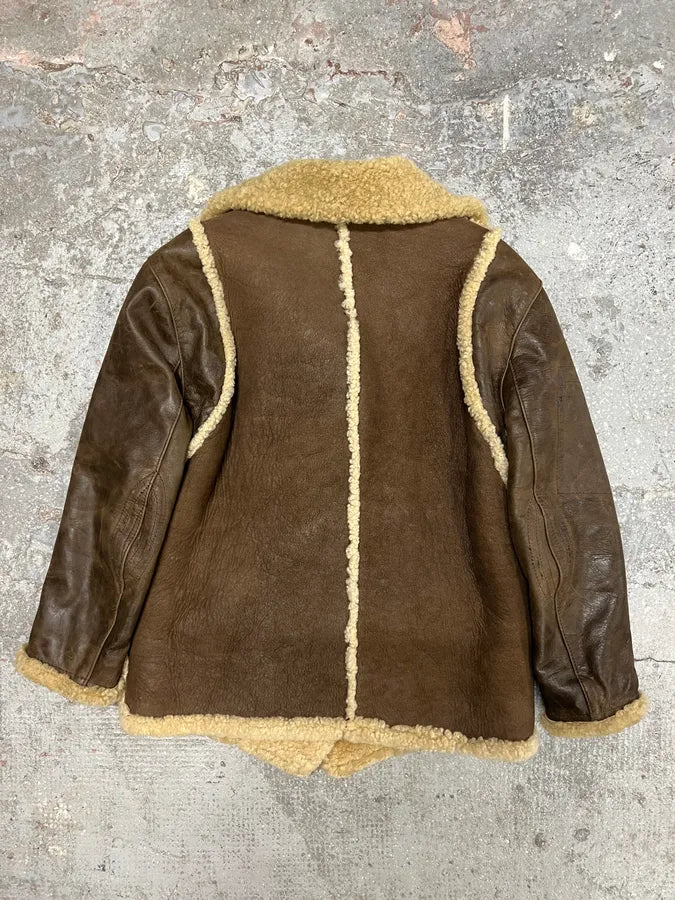 AW1994 Dolce & Gabbana Brown Shearling Leather Jacket CsqKmLz 5