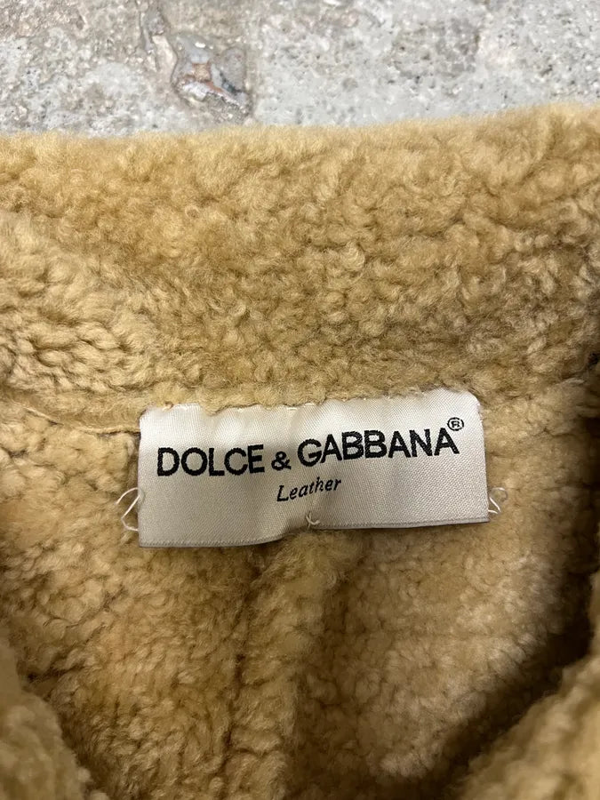 AW1994 Dolce & Gabbana Brown Shearling Leather Jacket (S/M) 7