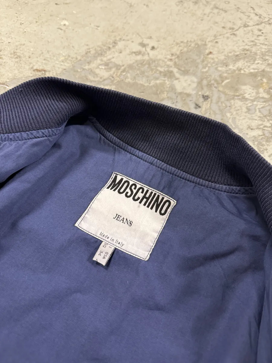 AW1994 Moschino Blue Relaxed Bomber Jacket WOzfSzi 8