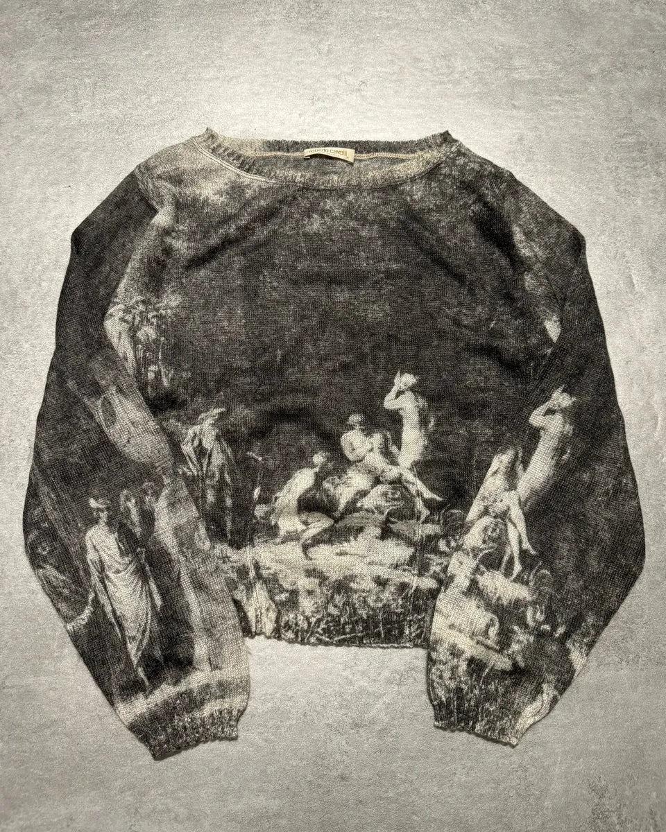 AW1994 Roberto Cavalli Grey Medieval Tank Mohair Sweater (XS) 5