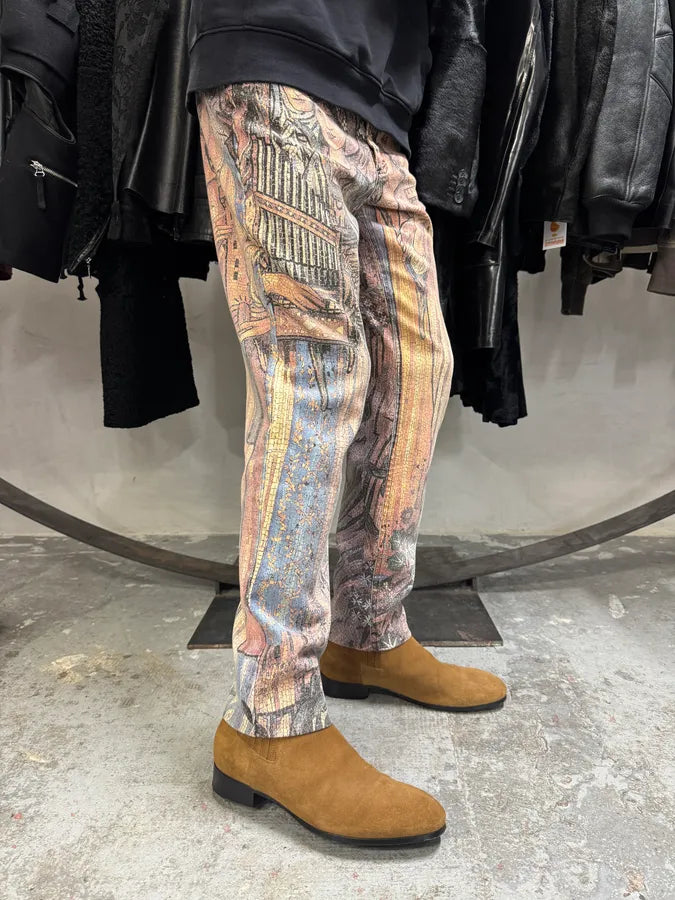 AW1994 Roberto Cavalli Legend Full Art Print Medieval Pants (S) lRGjZHH 10