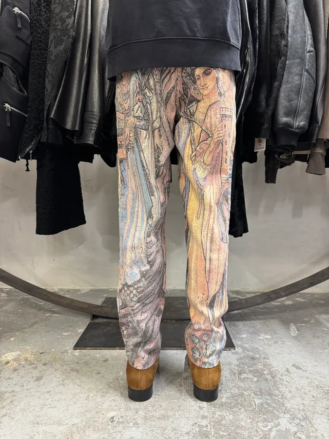 AW1994 Roberto Cavalli Legend Full Art Print Medieval Pants (S) lRGjZHH 11