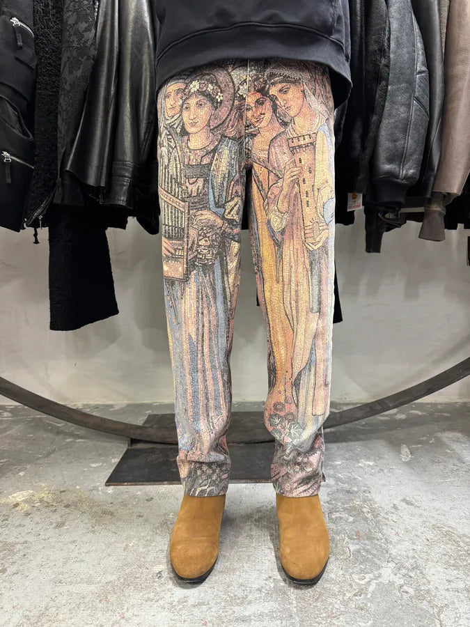 AW1994 Roberto Cavalli Legend Full Art Print Medieval Pants (S) lRGjZHH 2