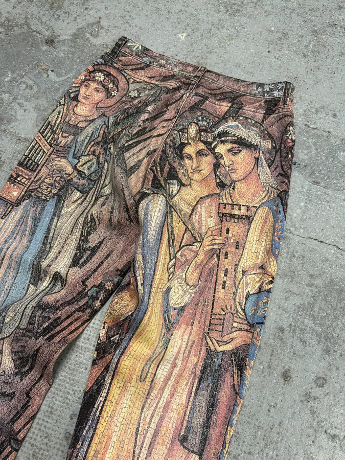 AW1994 Roberto Cavalli Legend Full Art Print Medieval Pants (S) lRGjZHH 7