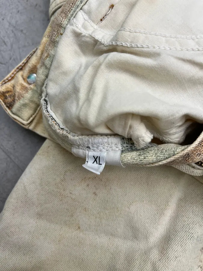 AW1994 Roberto Cavalli Renaissance Paint Beige Pants HGklSjV 11