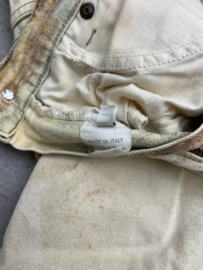 AW1994 Roberto Cavalli Renaissance Paint Beige Pants HGklSjV 12