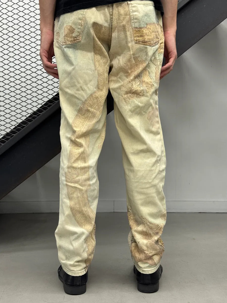 AW1994 Roberto Cavalli Renaissance Paint Beige Pants HGklSjV 4