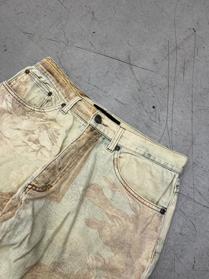 AW1994 Roberto Cavalli Renaissance Paint Beige Pants HGklSjV 6