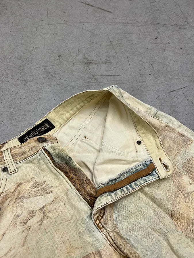 AW1994 Roberto Cavalli Renaissance Paint Beige Pants HGklSjV 9