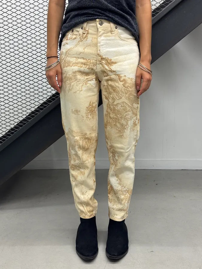 AW1994 Roberto Cavalli Sand Eroded Effect Beige Pants HELXzId 1