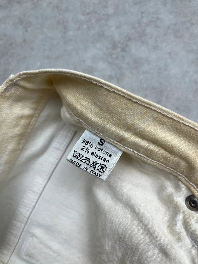 AW1994 Roberto Cavalli Sand Eroded Effect Beige Pants HELXzId 10