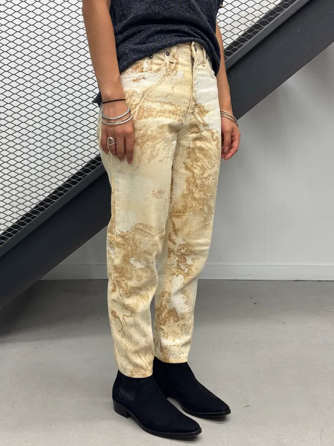 AW1994 Roberto Cavalli Sand Eroded Effect Beige Pants HELXzId 2