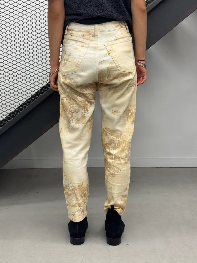 AW1994 Roberto Cavalli Sand Eroded Effect Beige Pants HELXzId 3