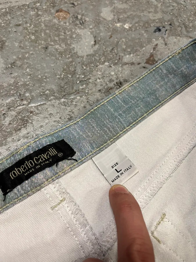 AW1994 Roberto Cavalli Venus Angel Renaissance Blue Pants ExInvbW 11