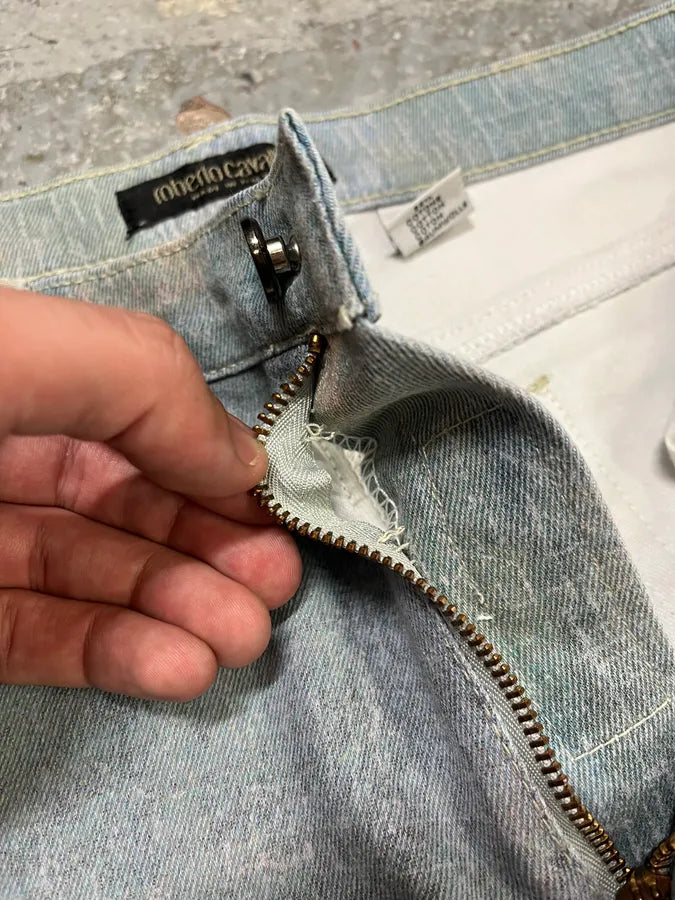 AW1994 Roberto Cavalli Venus Angel Renaissance Blue Pants ExInvbW 12