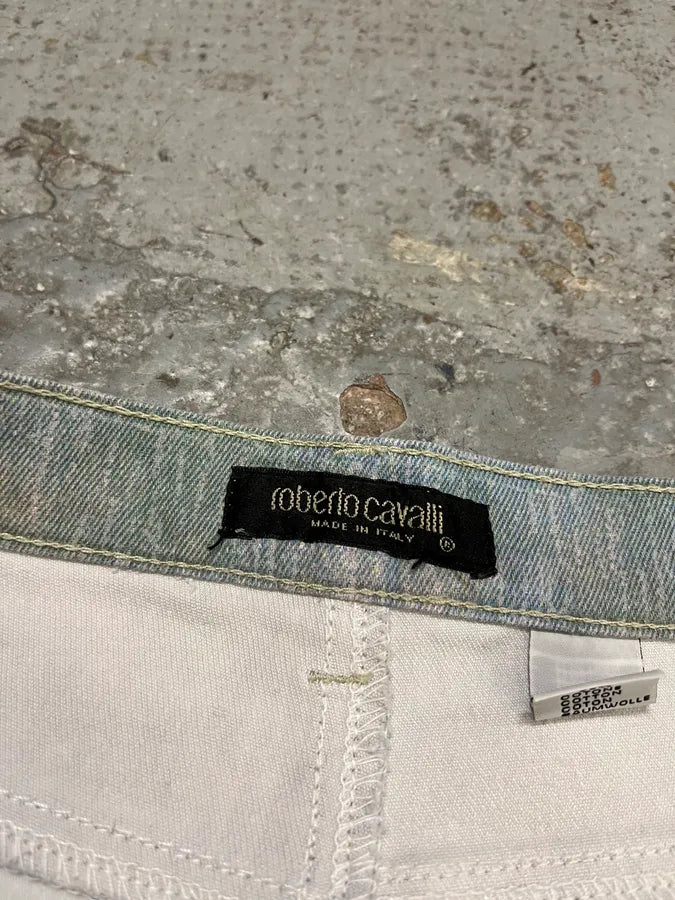 AW1994 Roberto Cavalli Venus Angel Renaissance Blue Pants ExInvbW 9