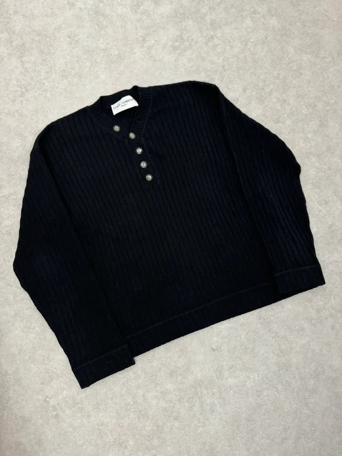 AW1995 Dolce & Gabbana Black Wool Sweater hGaxtCa 3