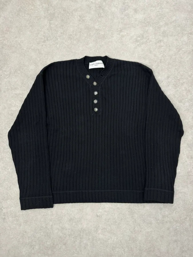 AW1995 Dolce & Gabbana Black Wool Sweater hGaxtCa 1