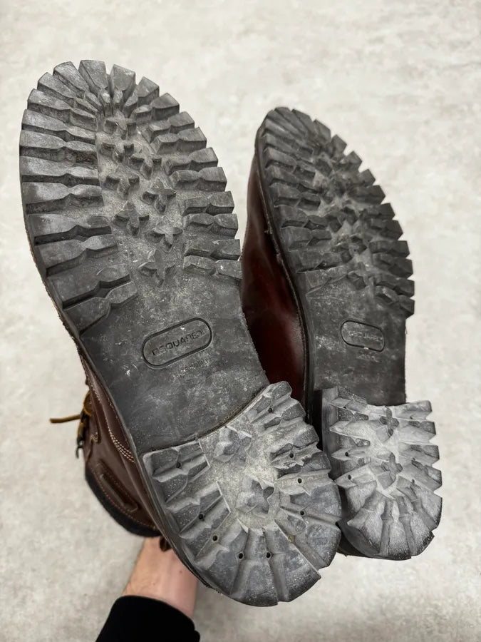 AW1995 Dsquared2 Brown Canadian Leather Boots CkyOkhK 5