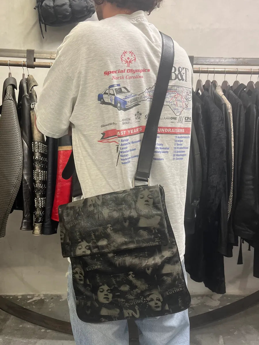 AW1995 Jean Paul Gaultier Brut Obscure Humanoid Leather Shoulder Bag WlCaIgf 1