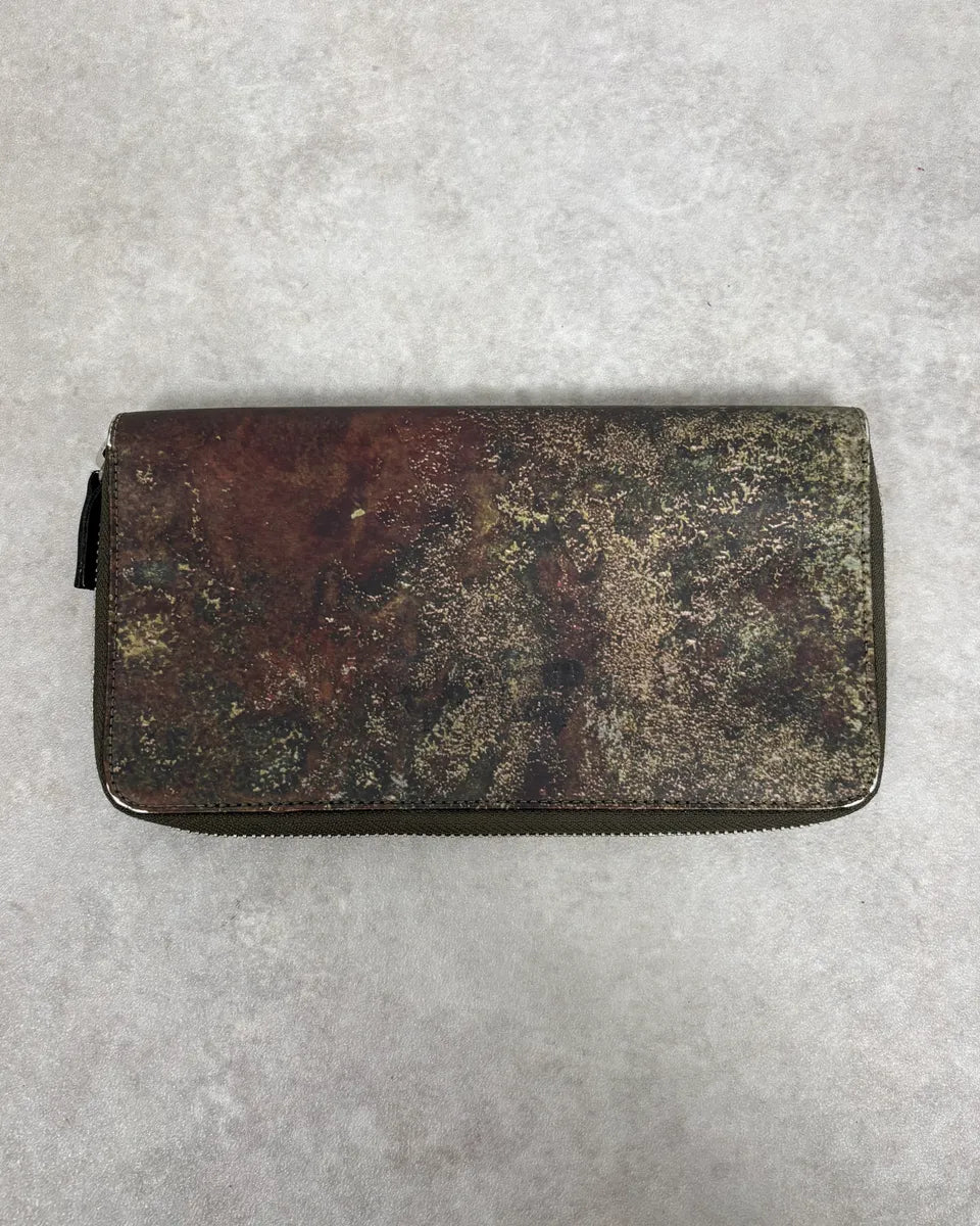 AW1995 Jean Paul Gaultier World Eroded Green Leather Wallet hPiVTfM 0