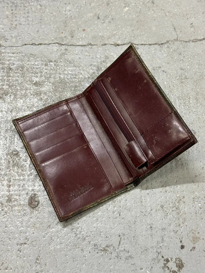 AW1995 Jean Paul Gaultier World Eroded Green Leather Wallet WKcYxpp 3