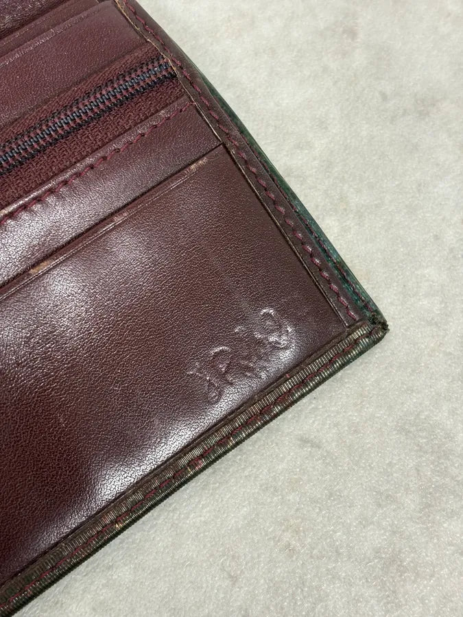 AW1995 Jean Paul Gaultier World Eroded Green Leather Wallet HkhQEJk 6