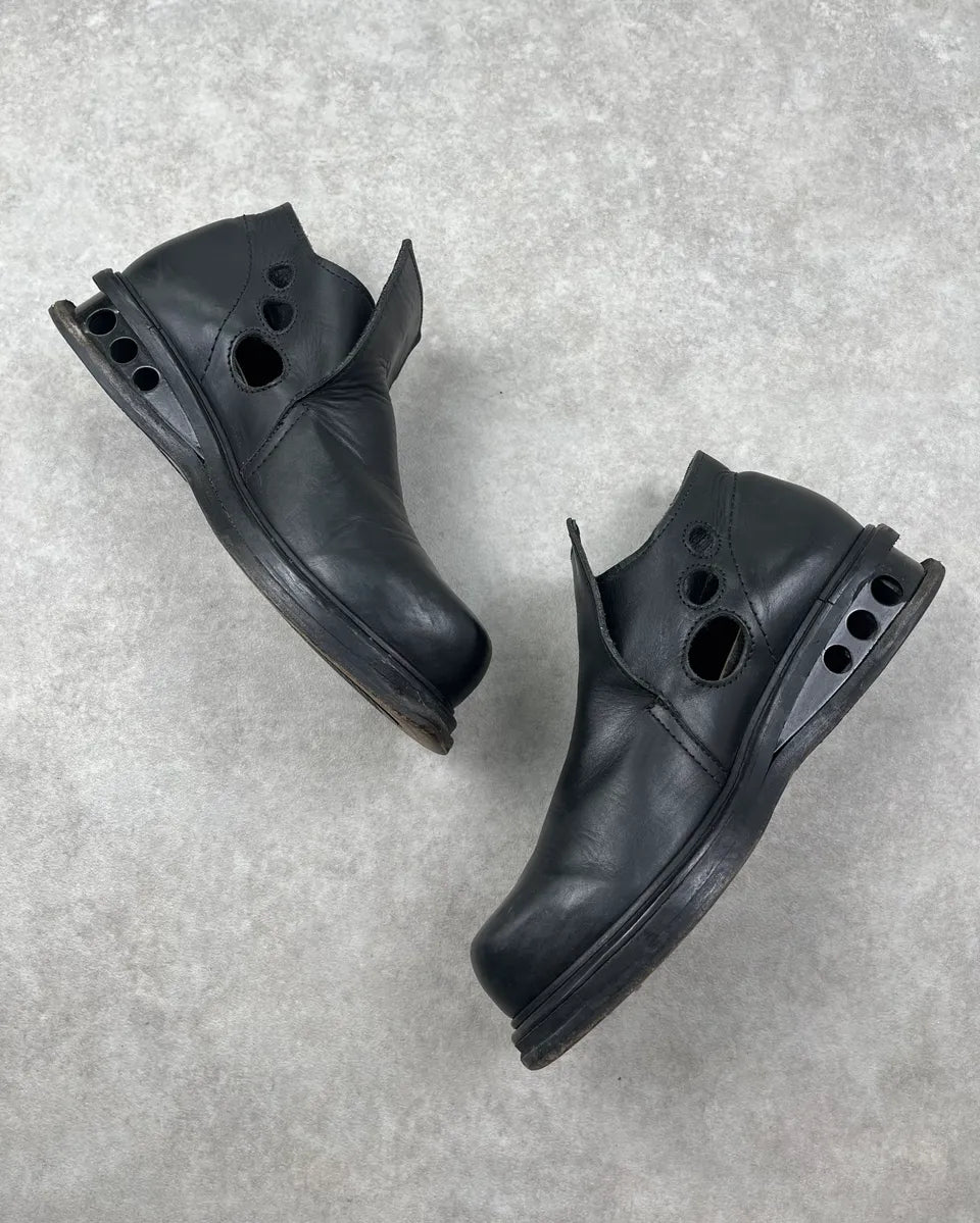 AW1996 Dirk Bikkembergs Black Leather Perfored Loafers  pmFQcsA 2