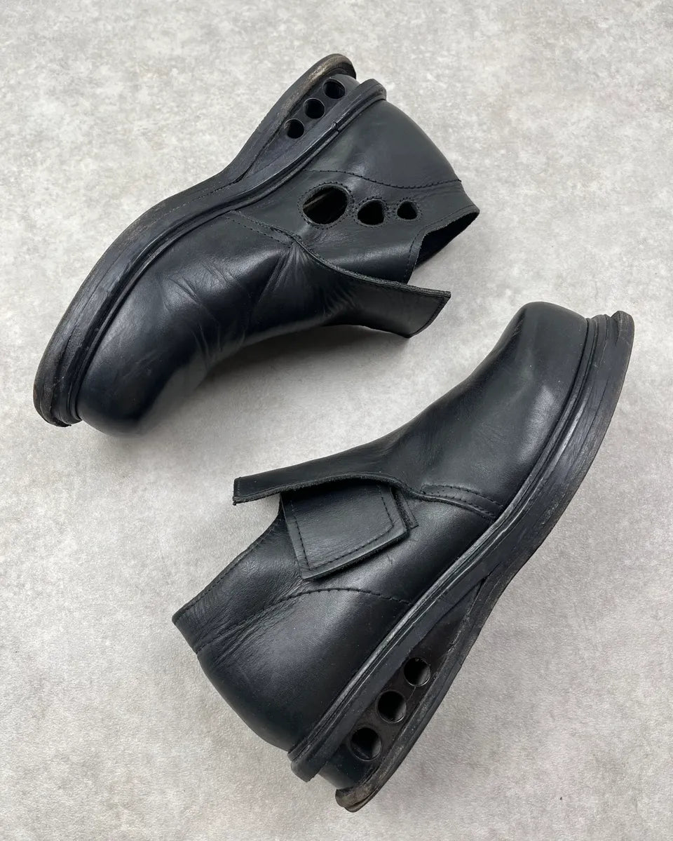 AW1996 Dirk Bikkembergs Black Leather Perfored Loafers  pmFQcsA 3