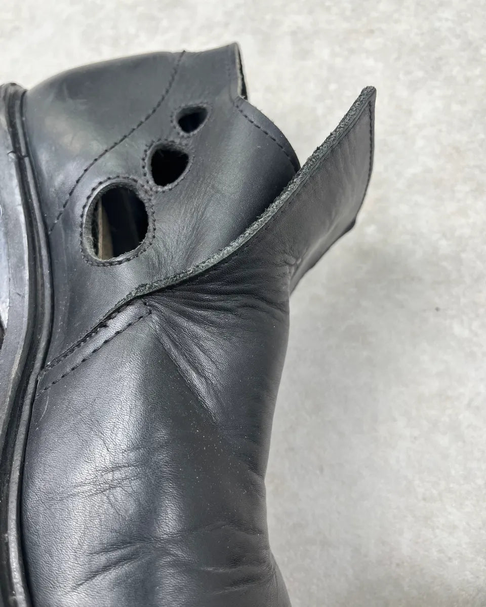 AW1996 Dirk Bikkembergs Black Leather Perfored Loafers  pmFQcsA 5