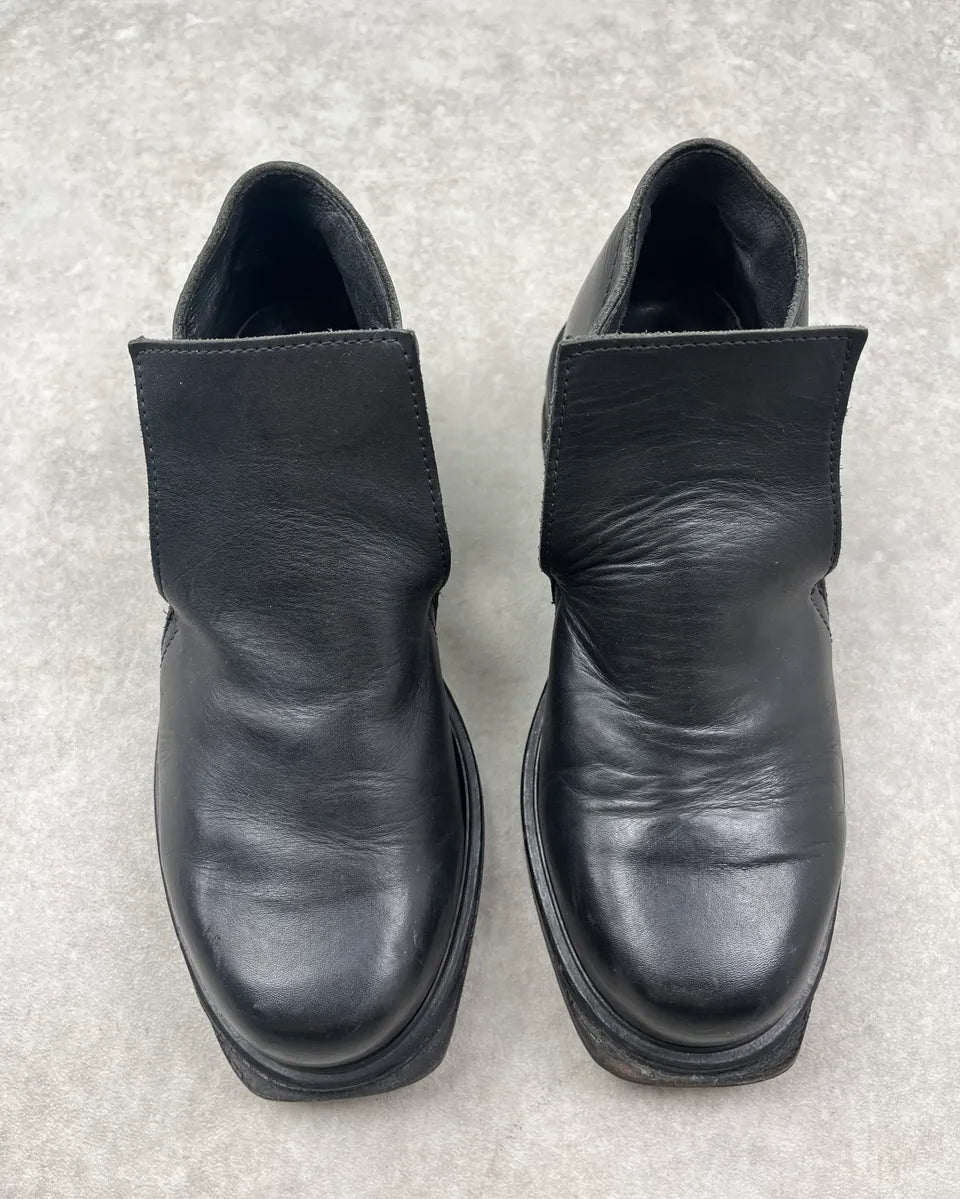 AW1996 Dirk Bikkembergs Black Leather Perfored Loafers  pmFQcsA 6