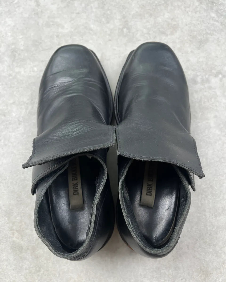 AW1996 Dirk Bikkembergs Black Leather Perfored Loafers  pmFQcsA 7