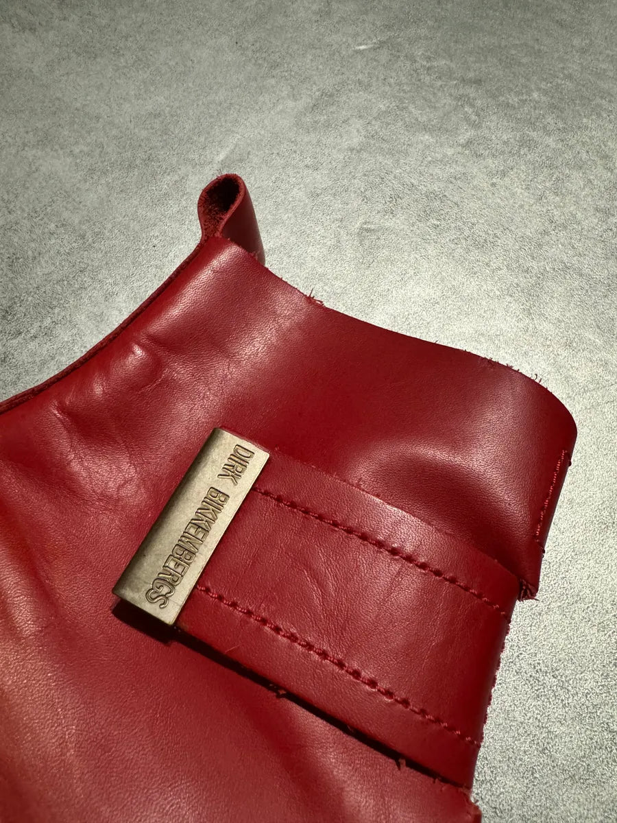AW1996 Dirk Bikkembergs Red Astro Strapped Leather Boots xLMFleu 11