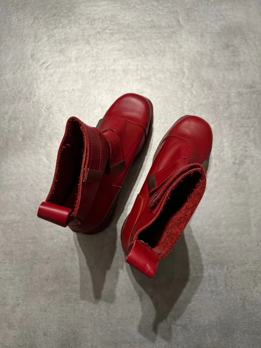 AW1996 Dirk Bikkembergs Red Astro Strapped Leather Boots xLMFleu 7