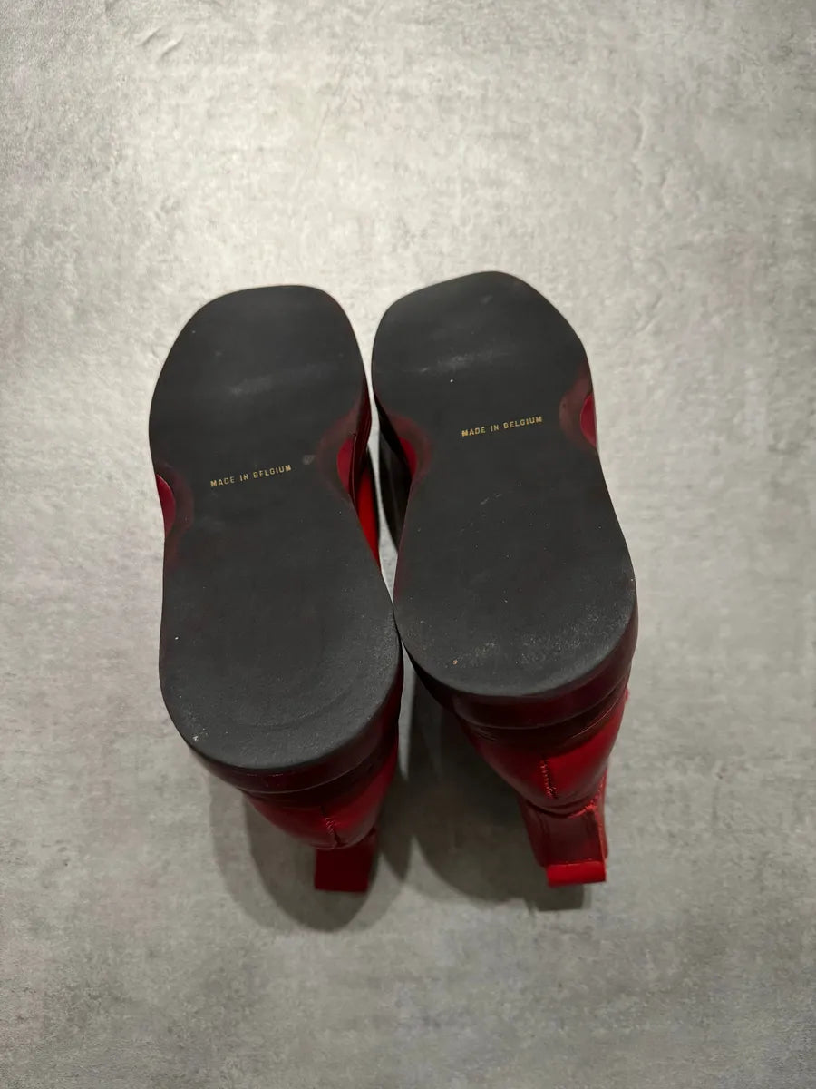 AW1996 Dirk Bikkembergs Red Astro Strapped Leather Boots xLMFleu 9