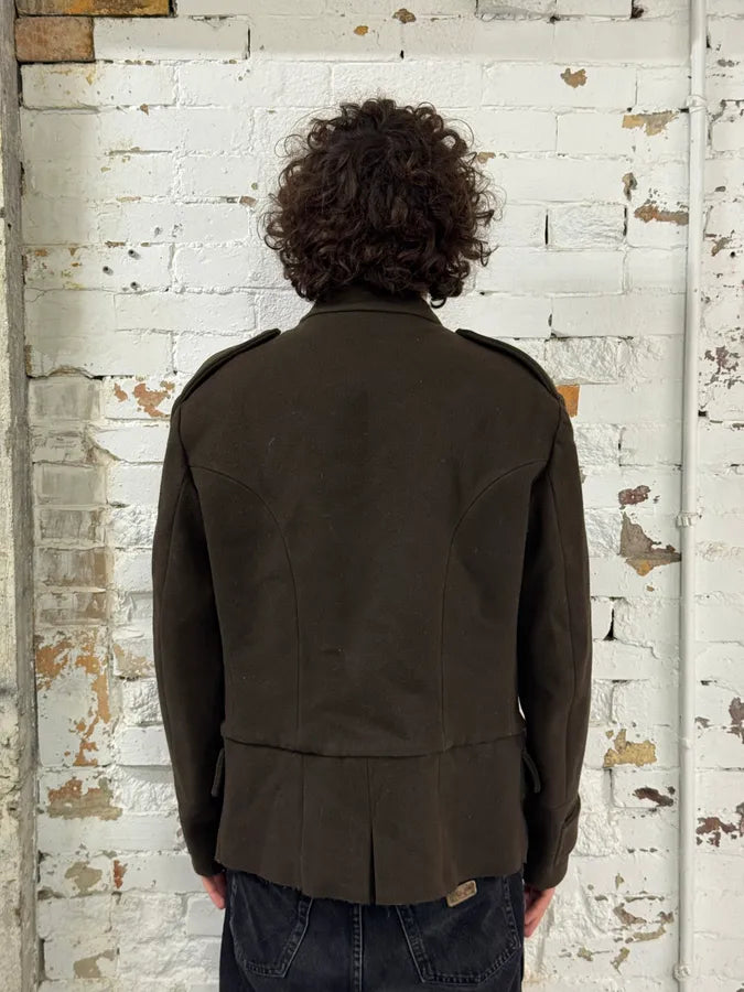 AW1996 Dolce & Gabbana Dark Olive Green Officer Buttoned Wool Jacket dLMlfTo 1