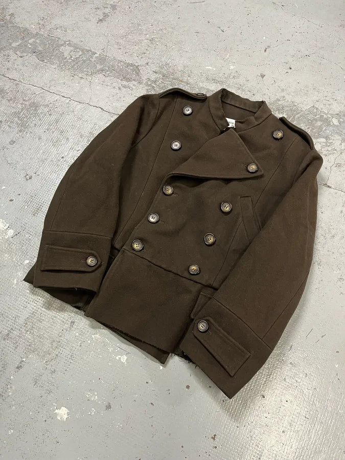 AW1996 Dolce & Gabbana Dark Olive Green Officer Buttoned Wool Jacket dLMlfTo 2