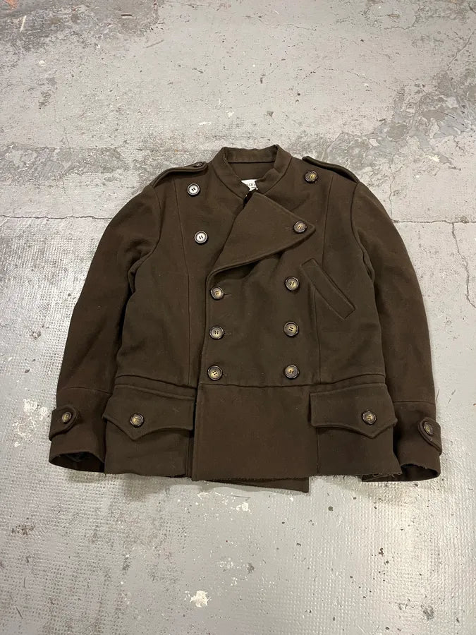 AW1996 Dolce & Gabbana Dark Olive Green Officer Buttoned Wool Jacket dLMlfTo 3